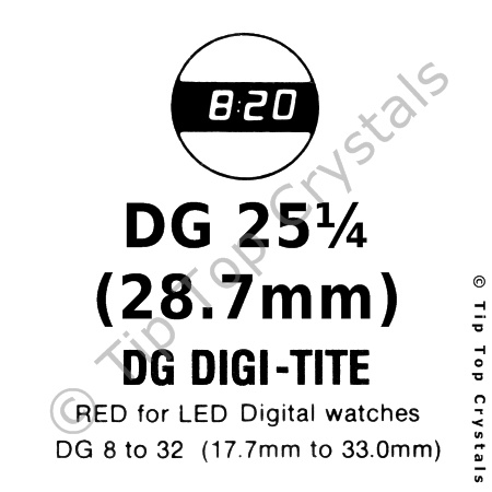 GS DG25-1/4 Watch Crystal