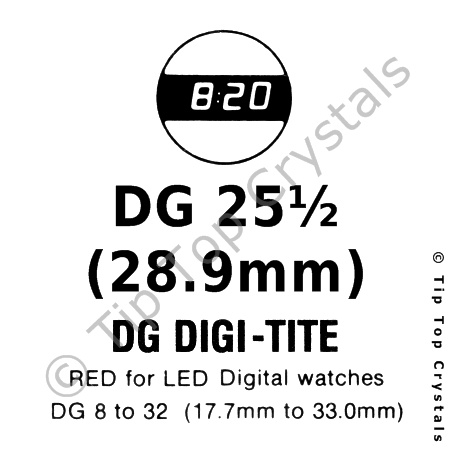 GS DG25-1/2 Watch Crystal - Click Image to Close