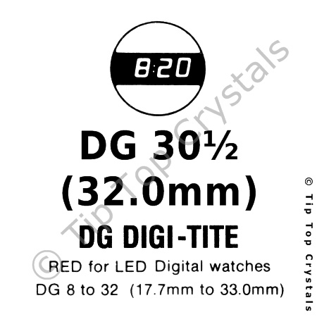 GS DG30-1/2 Watch Crystal