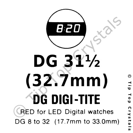GS DG31-1/2 Watch Crystal - Click Image to Close