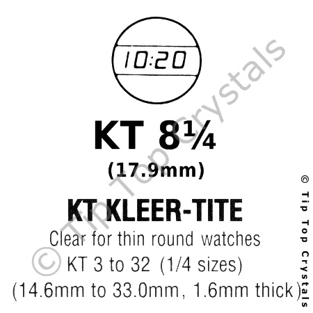 GS KT 8-1/4 Watch Crystal - Click Image to Close