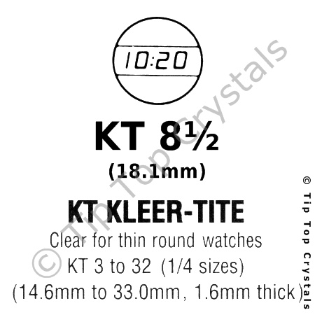 GS KT 8-1/2 Watch Crystal - Click Image to Close