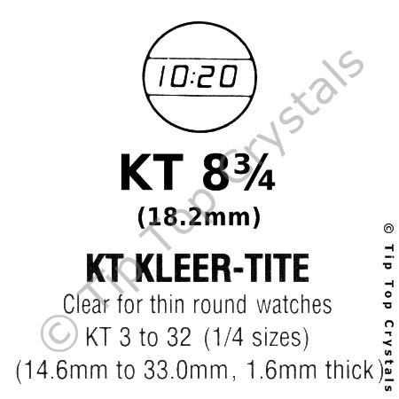 GS KT 8-3/4 Watch Crystal