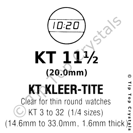 GS KT 11-1/2 Watch Crystal - Click Image to Close