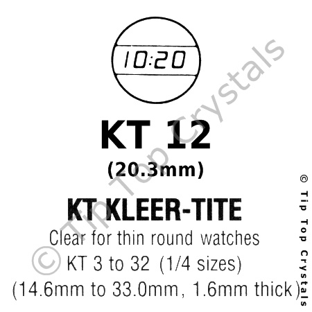 GS KT 12 Watch Crystal - Click Image to Close