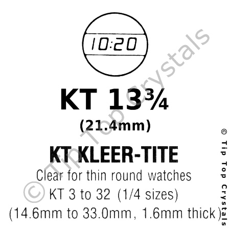 GS KT 13-3/4 Watch Crystal - Click Image to Close