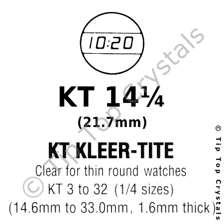 GS KT 14-1/4 Watch Crystal - Click Image to Close