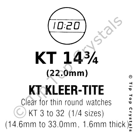 GS KT 14-3/4 Watch Crystal - Click Image to Close
