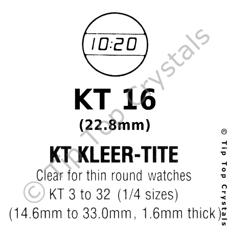 GS KT 16 Watch Crystal