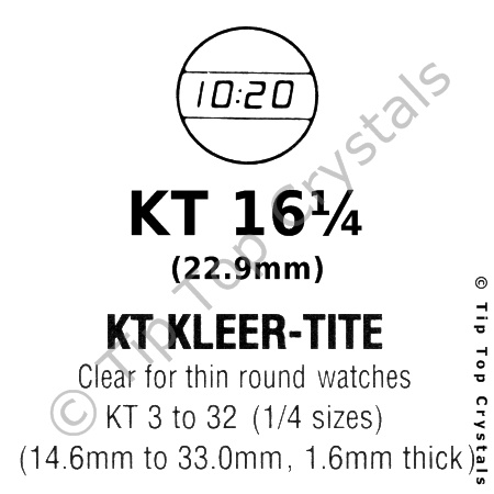 GS KT 16-1/4 Watch Crystal - Click Image to Close