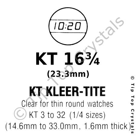 GS KT 16-3/4 Watch Crystal - Click Image to Close