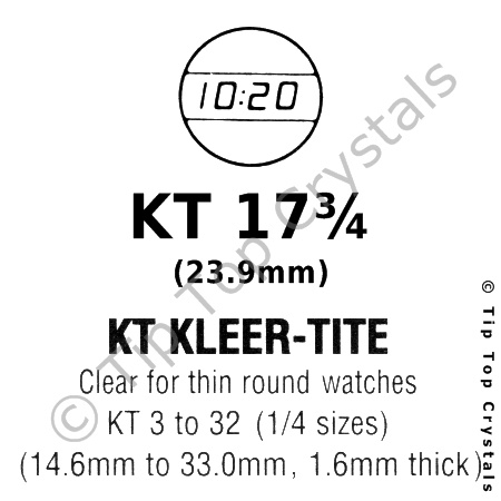 GS KT 17-3/4 Watch Crystal - Click Image to Close