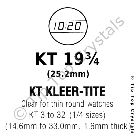 GS KT 19-3/4 Watch Crystal - Click Image to Close