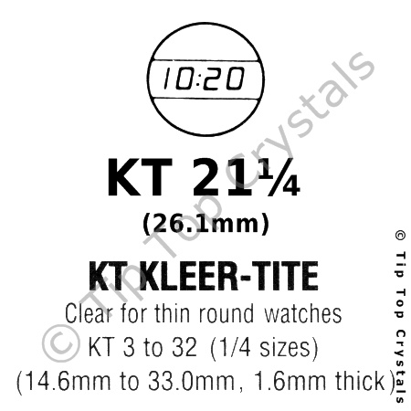 GS KT 21-1/4 Watch Crystal - Click Image to Close