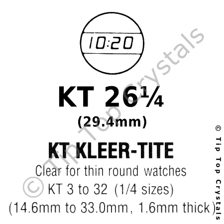 GS KT 26-1/4 Watch Crystal