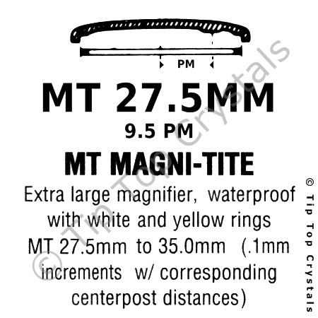 GS MT 27.5mm 9.5pm Watch Crystal - Click Image to Close