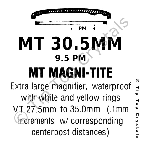 GS MT 30.5mm 9.5pm Watch Crystal - Click Image to Close