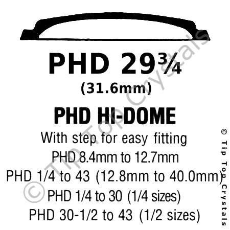 GS PHD 29-3/4 Watch Crystal