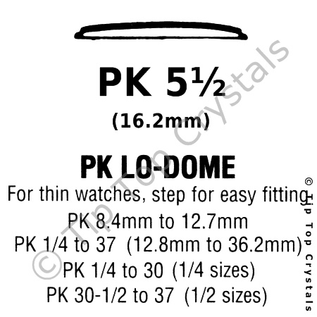 GS PK 5-1/2 Watch Crystal - Click Image to Close