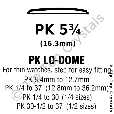 GS PK 5-3/4 Watch Crystal - Click Image to Close