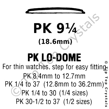 GS PK 9-1/4 Watch Crystal