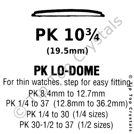 GS PK 10-3/4 Watch Crystal