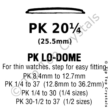 GS PK 20-1/4 Watch Crystal