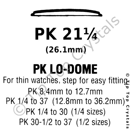 GS PK 21-1/4 Watch Crystal