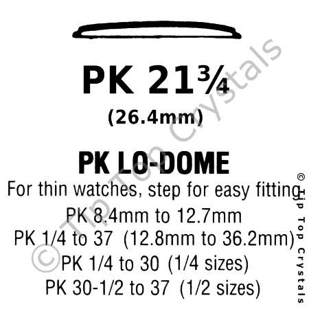 GS PK 21-3/4 Watch Crystal