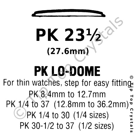 GS PK 23-1/2 Watch Crystal