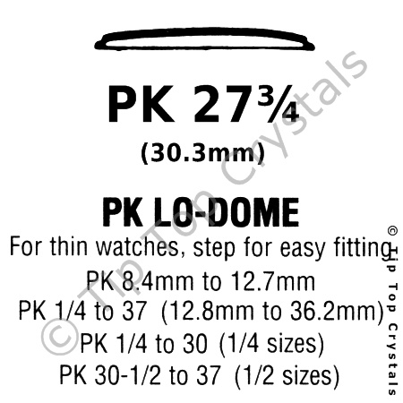 GS PK 27-3/4 Watch Crystal