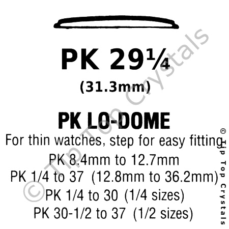 GS PK 29-1/4 Watch Crystal