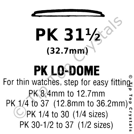 GS PK 31-1/2 Watch Crystal