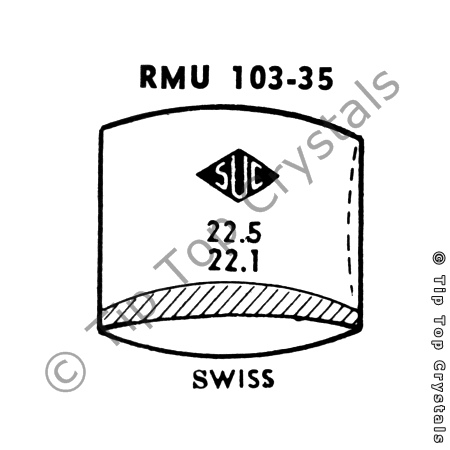 SUC RMU103-35 Watch Crystal