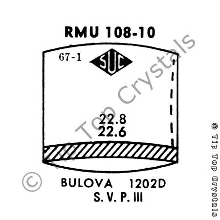 SUC RMU108-10 Watch Crystal