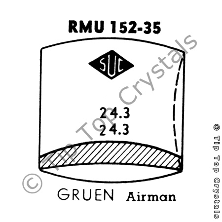 SUC RMU152-35 Watch Crystal