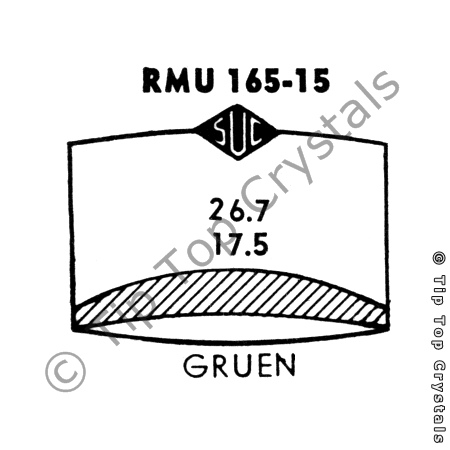 SUC RMU165-15 Watch Crystal