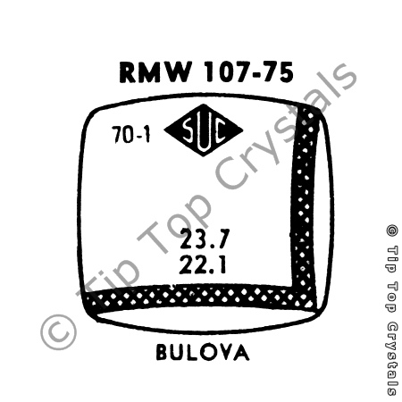 SUC RMW107-75 Watch Crystal