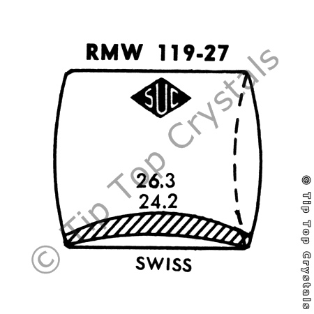 SUC RMW119-27 Watch Crystal