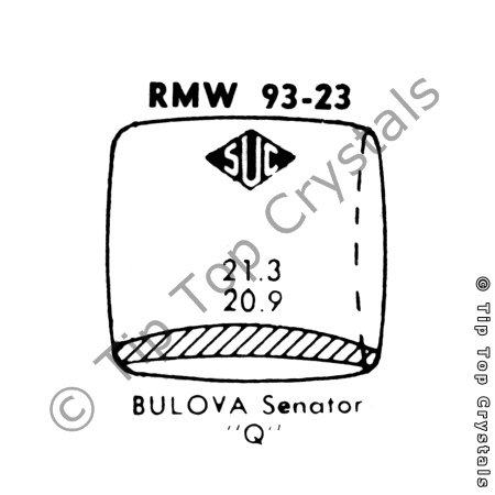 SUC RMW93-23 Watch Crystal