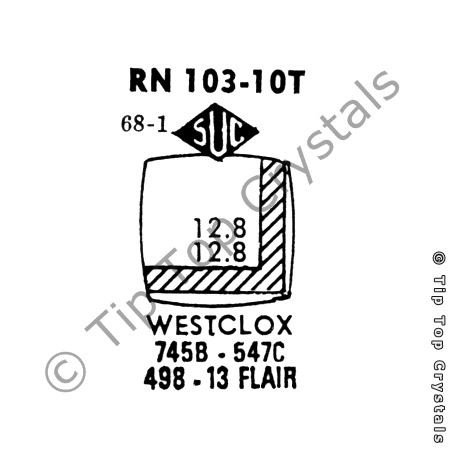 SUC RN103-10T Watch Crystal