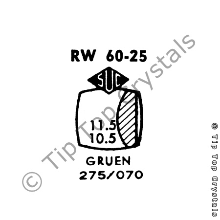 SUC RW60-25 Watch Crystal