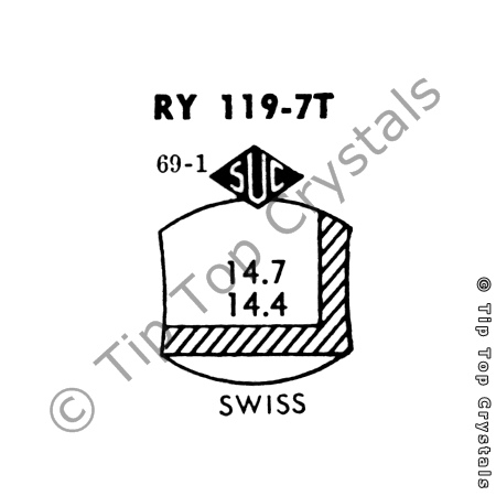 SUC RY119-7T Watch Crystal