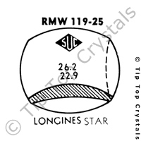 SUC RMW119-25 Watch Crystal
